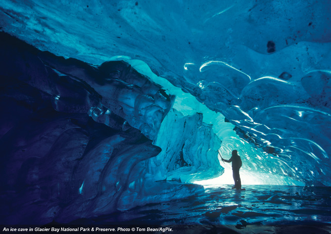 An ice cave in Glacier Bay National Park & Preserve