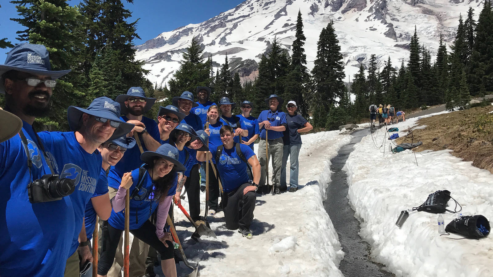 NPCA and The Mission Continues partner to clear trails at Mount Rainier National Park. 