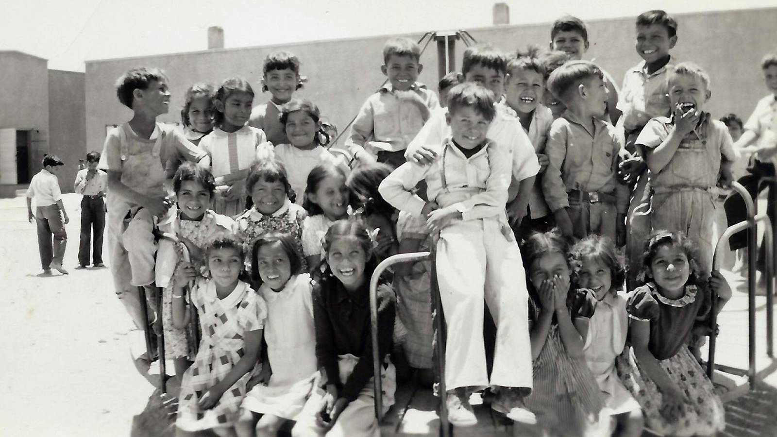 <p>The first grade class of Mary Louise Mitchell at the Blackwell School in Marfa, Texas, 1947.</p>