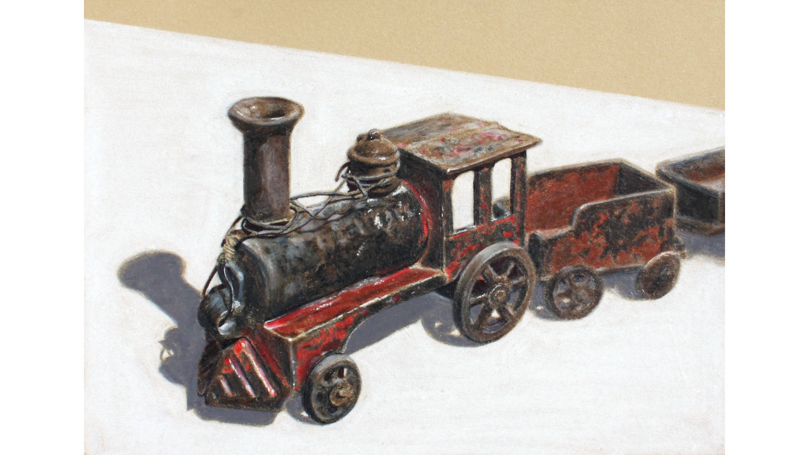 <h3 style="text-align: center; padding: 50px;"><span class="text-Intro-style">A colored pencil drawing of Herbert Hoover’s boyhood train, completed in 2018. The train is part of the collection at the Herbert Hoover Presidential Library and Museum, which Heckel had access to during her residency at the Herbert Hoover National Historic Site in Iowa.</span></h3>