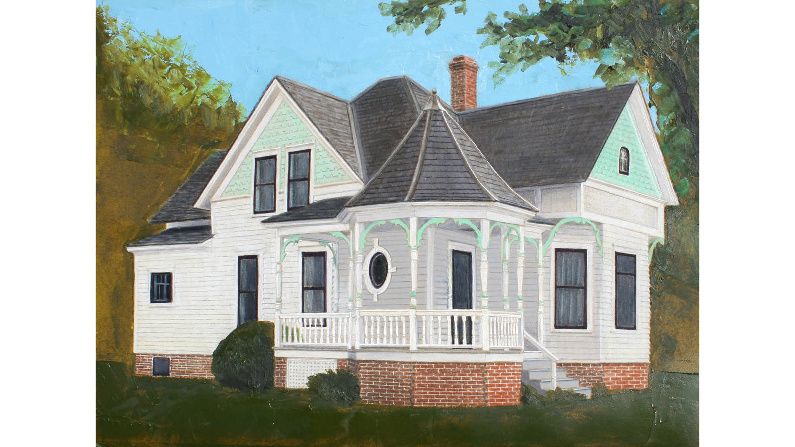 <h3 style="text-align: center; padding: 50px;"><span class="text-Intro-style">The C.E. Smith House at Herbert Hoover National Historic Site. Colored pencil and oil paint on paper, 2018.</span></h3>