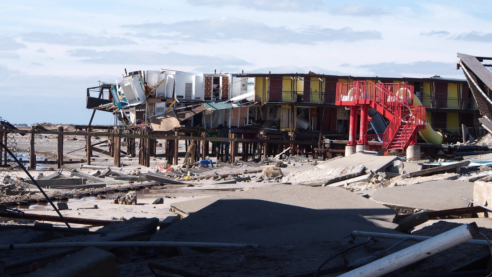 <p>Superstorm Sandy’s tidal surge destroyed the Silver Gull Beach Club at Fort Tilden, Gateway National Recreation Area.</p>