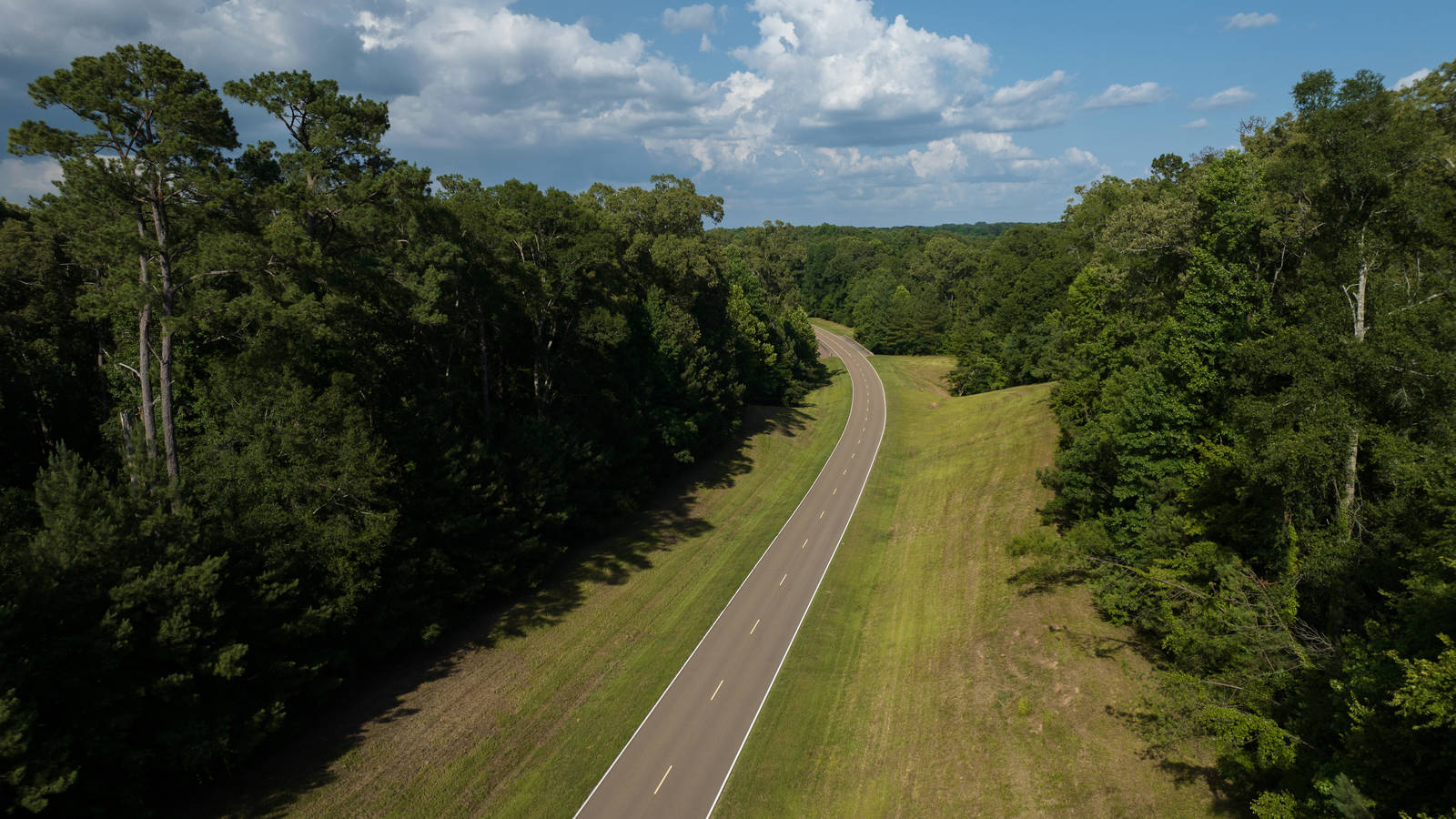<p>The Rev. Tracy Collins referred to Old Natchez Trace as the second middle passage for its outsize role in the slave trade. Today, that path is roughly defined by the Natchez Trace Parkway, pictured here near Natchez, Mississippi.</p>