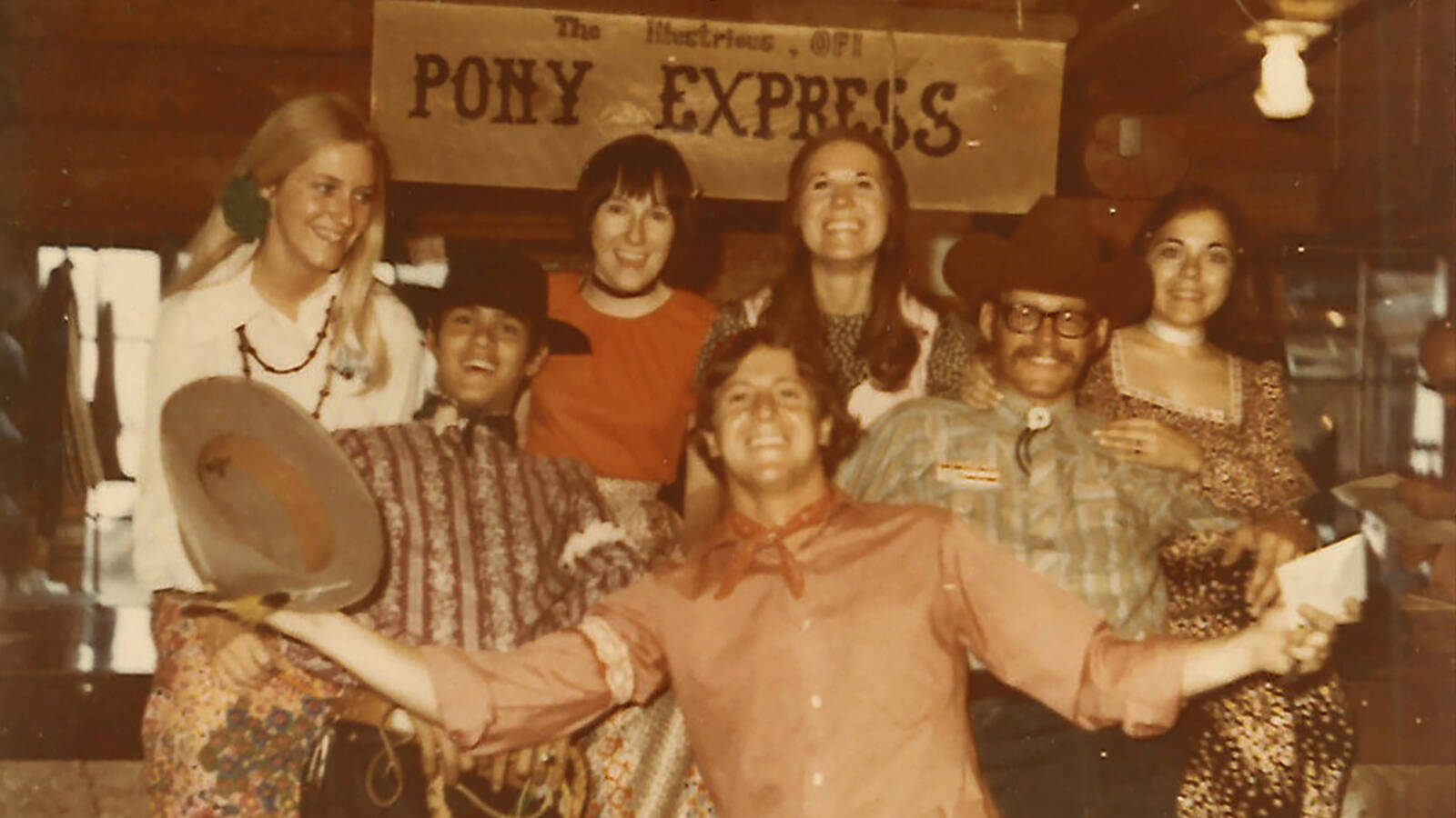 <p>The young staff members worked hard — and played hard. “We were footloose and fancy-free,” said Al Chambard (pictured here in 1971, wearing a<br>cowboy hat and glasses).</p>