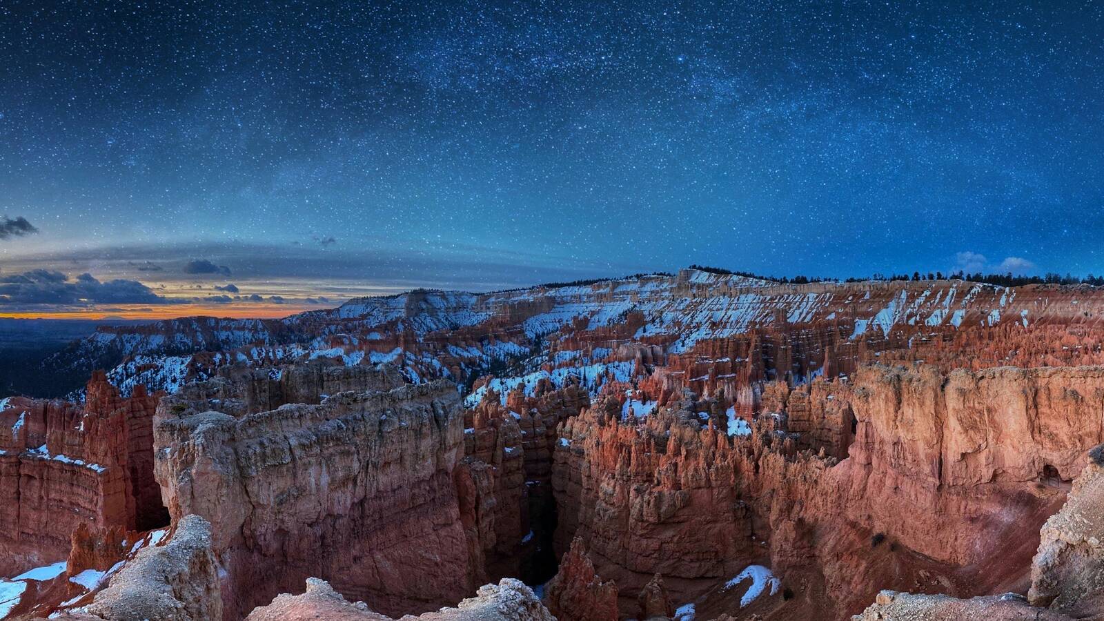 <p>Stars on a clear winter night in Bryce Canyon National Park</p>