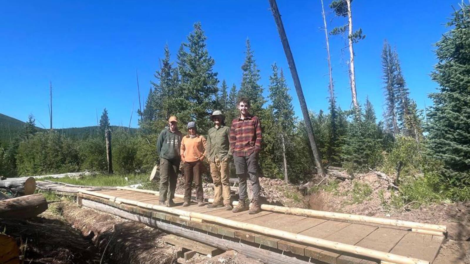 <p>Trail maintenance along the Landers Fork Trail connecting the Bob Marshall Wilderness Complex and adjacent lands to the Continental Divide National Scenic Trail in Montana. Repairs removed vegetation overgrowth and fixed washed out trails by flooding that impeded access.</p>