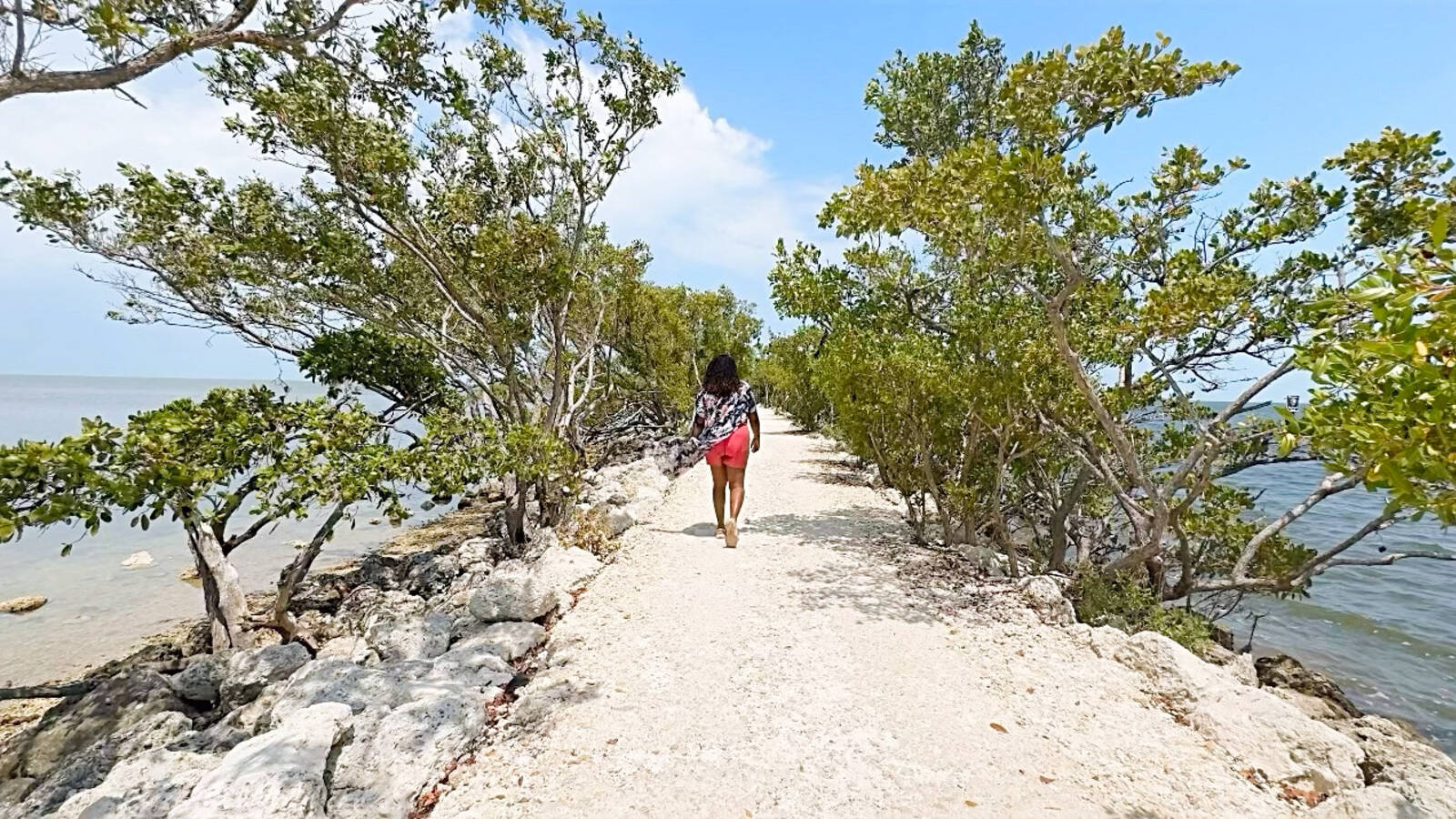 <p>Lauren enjoying the walk to the jetty at Biscayne National Park.</p>