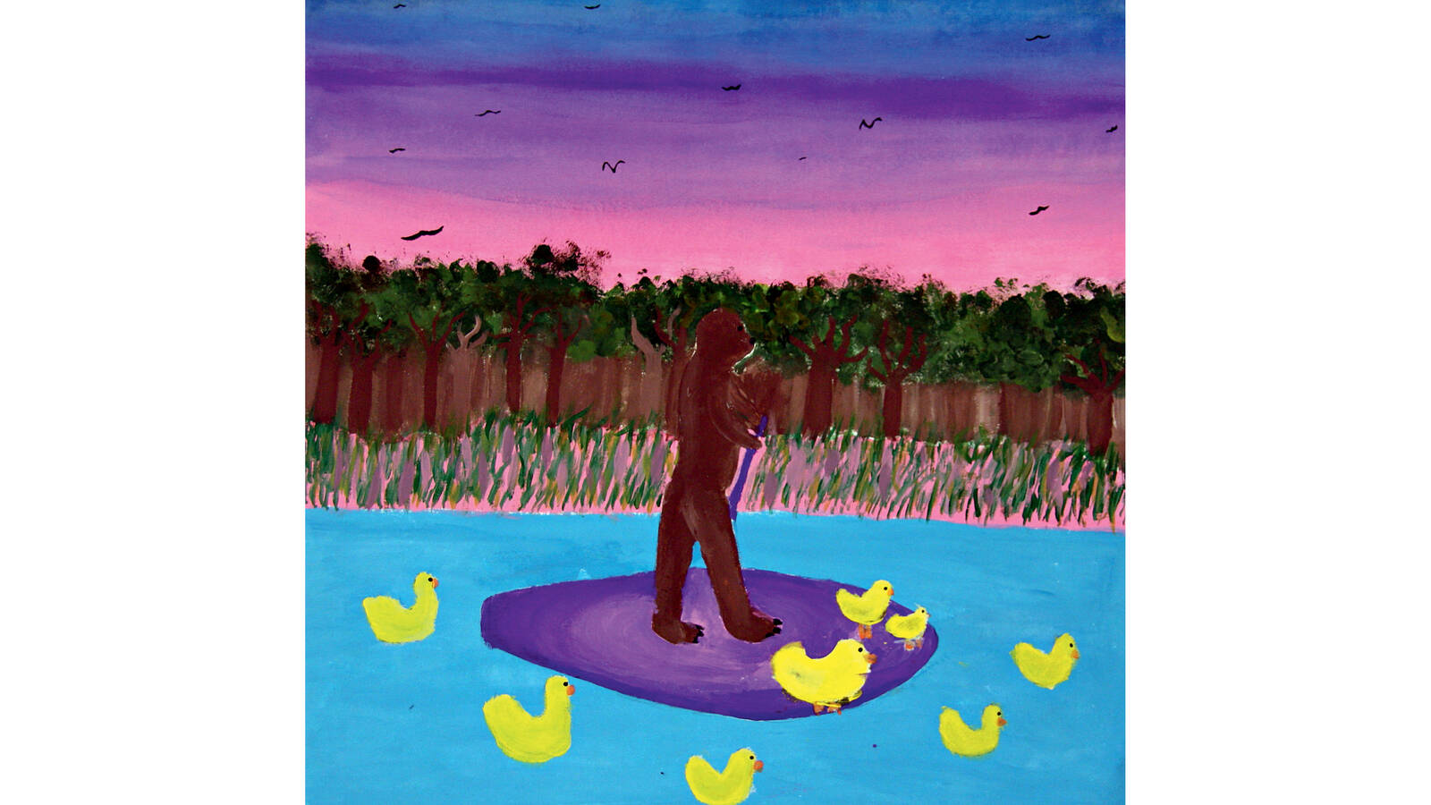 <p>A trio of students at the Sarasota School of Arts and Sciences contributed this painting, entitled "Animal Takeover," for an exhibit at Big Thicket National Preserve.</p>