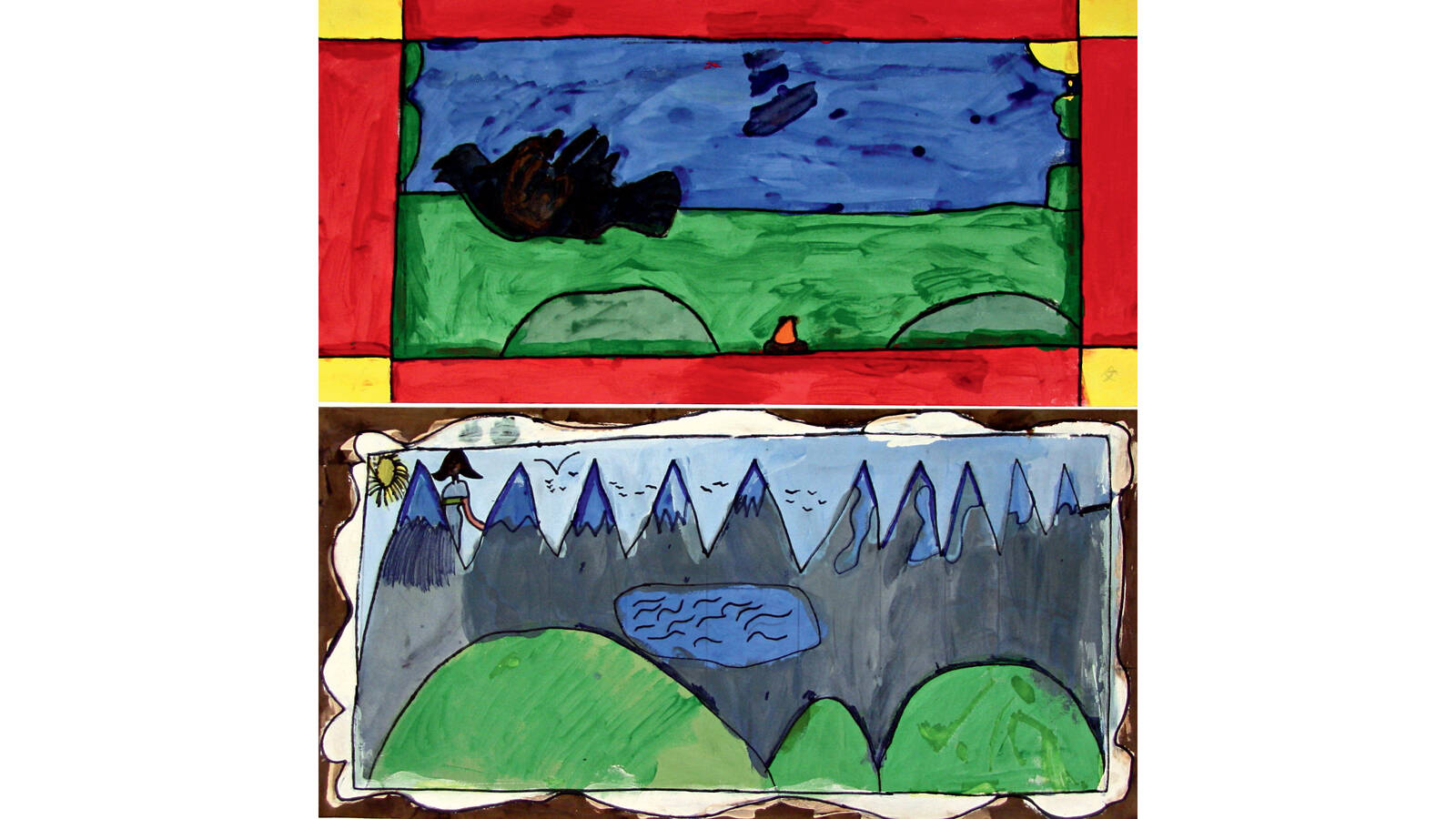 <p>Artwork by Evelyn Abrams' elementary students, featured at Hopewell Culture National Historical Park.</p>