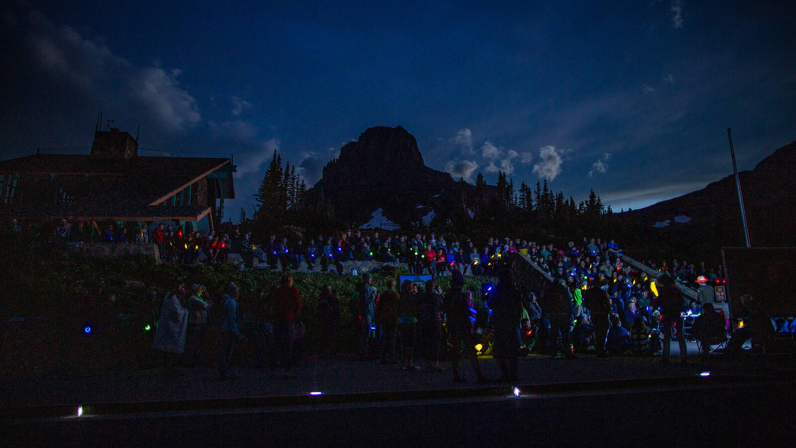 <p>Glacier National Park staff take advantage of the park's dark night skies by offering star parties at Logan Pass.  </p>