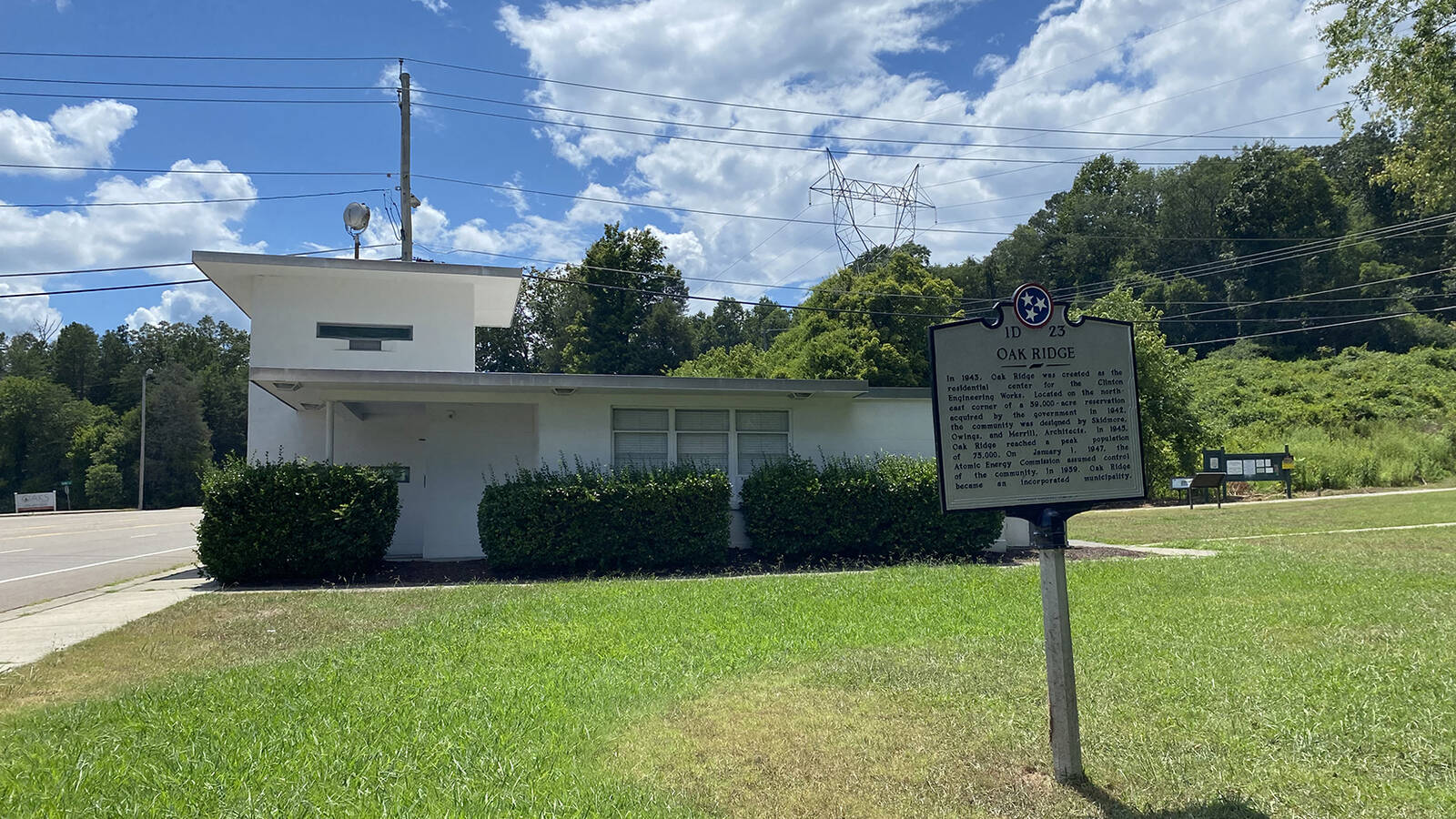 <p>The Turnpike Gatehouse, one of numerous sites in Oak Ridge, Tennessee, that are part of Manhattan Project National Historical Park. During the Cold War, multiple gatehouses controlled access to secure uranium-enrichment facilities.</p>