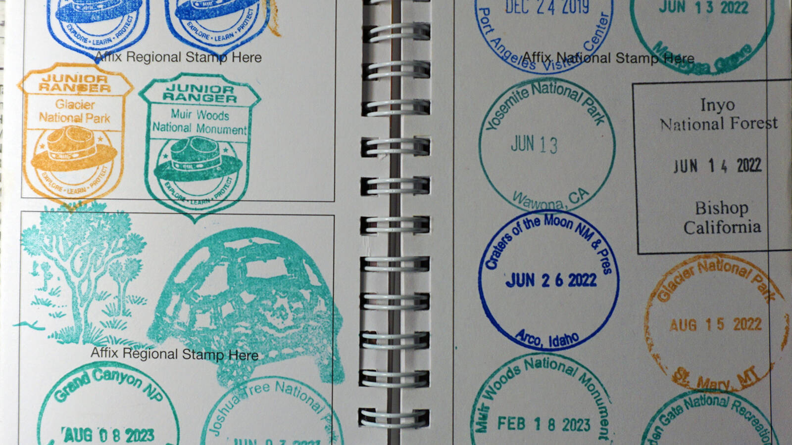 <p>Stamped pages inside Kai Tran's Passport To Your National Parks®.</p>