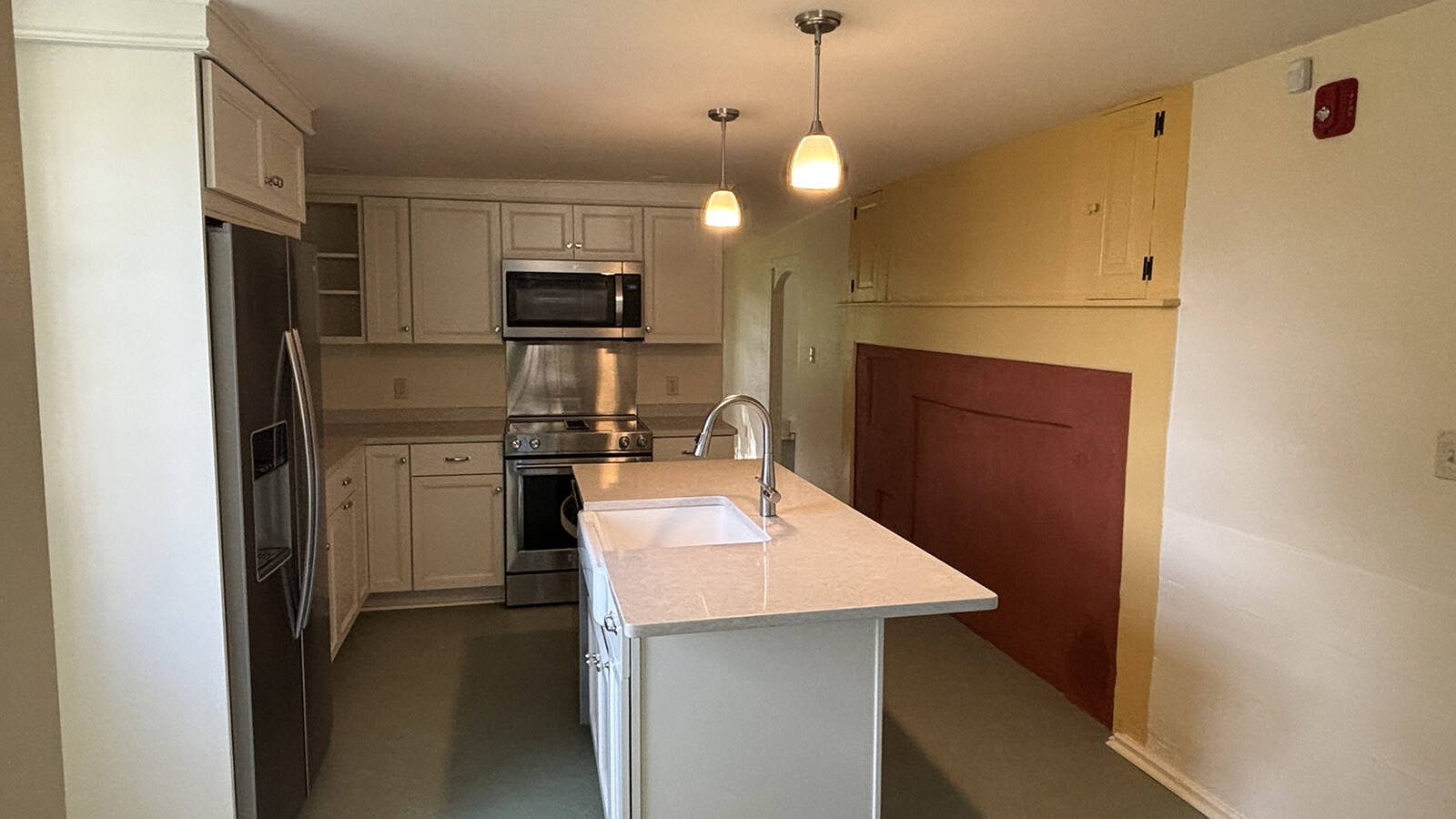 <p>A modern kitchen inside the Stow-Hardy House at Minute Man National Historical Park, made possible by the Great American Outdoors Act. With new mechanical, electrical, plumbing and carpentry work, the home is slated for the National Park Service's residential lease program, which brings in revenue for the agency.</p>