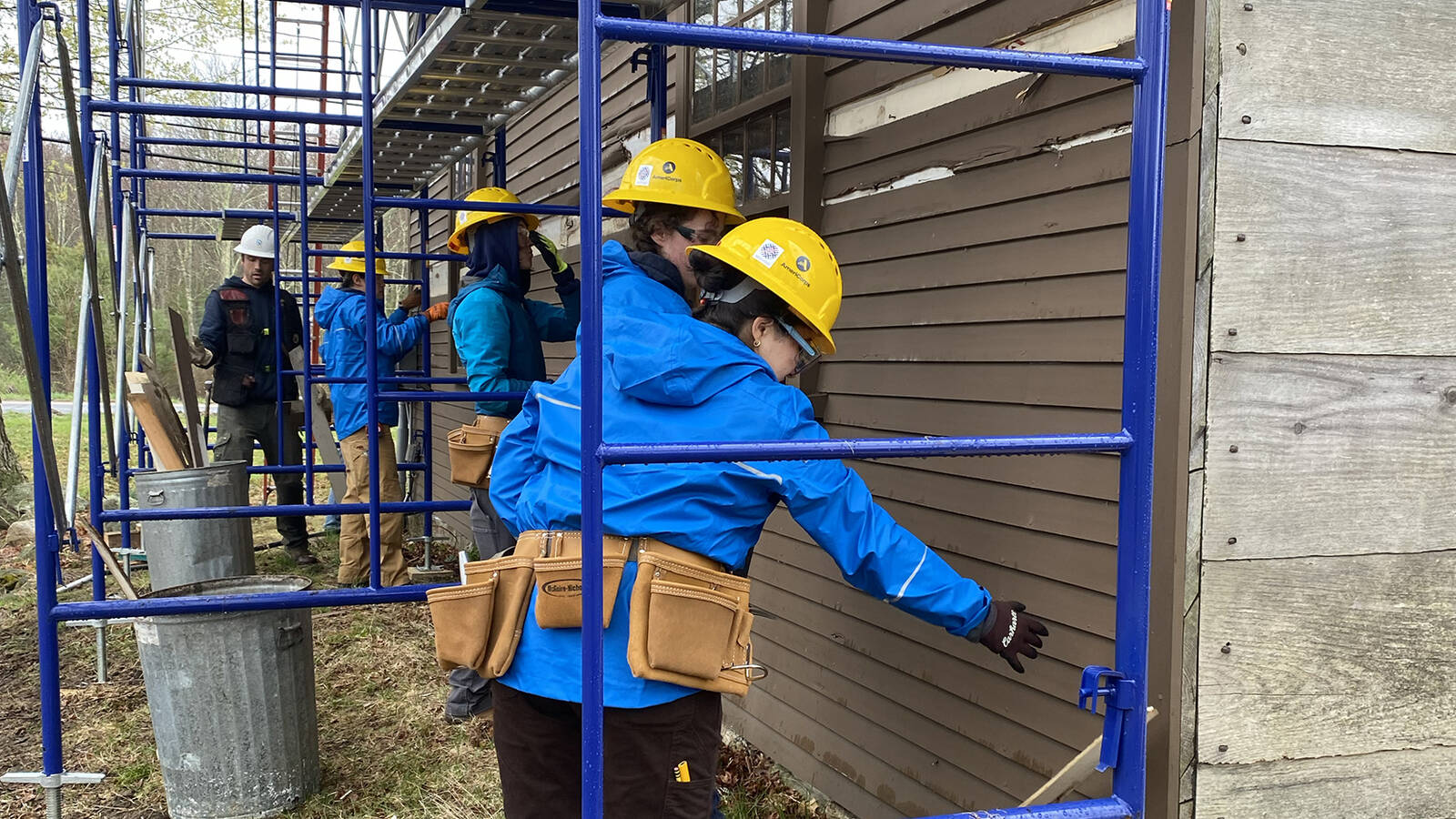 <p>Siding repairs to the Stow-Hardy House at Minute Man National Historical Park, made possible by the Great American Outdoors Act. </p>