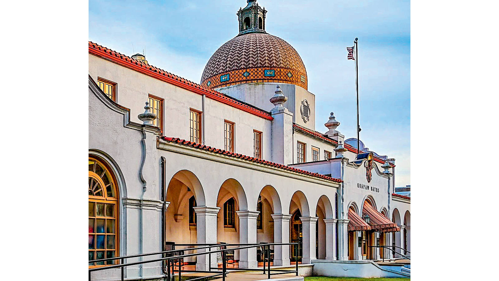 <p>Bathhouse Row looks much like it did a century ago, though many of the bathhouses, including Quapaw (pictured here), have been renovated in recent decades with most reopening for different uses, including a museum, brewery, hotel and more.</p>
