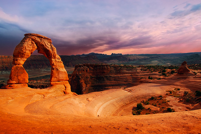 Delicate Arch, one of the most famous formations at Arches National Park—and in Utah. 
