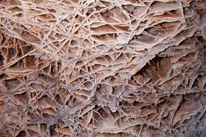 An example of the rare mineral formation known as boxwork at Wind Cave National Monument in South Dakota. 